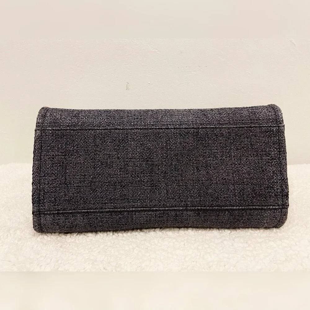 Chanel Large Deauville in Black/Gray with Gold Hardware